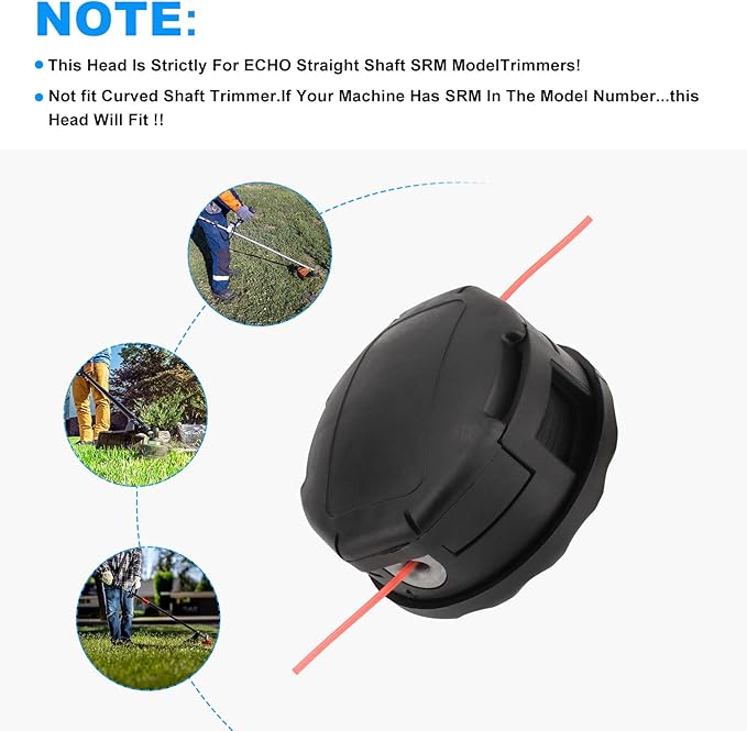 RO6G SRM-225 String Trimmer Head for Echo Weed Eater Head SRM225 SRM230 SRM210, Echo 400 Speed Feed Trimmer Head, Echo Weed Eater Parts - 2 Pack