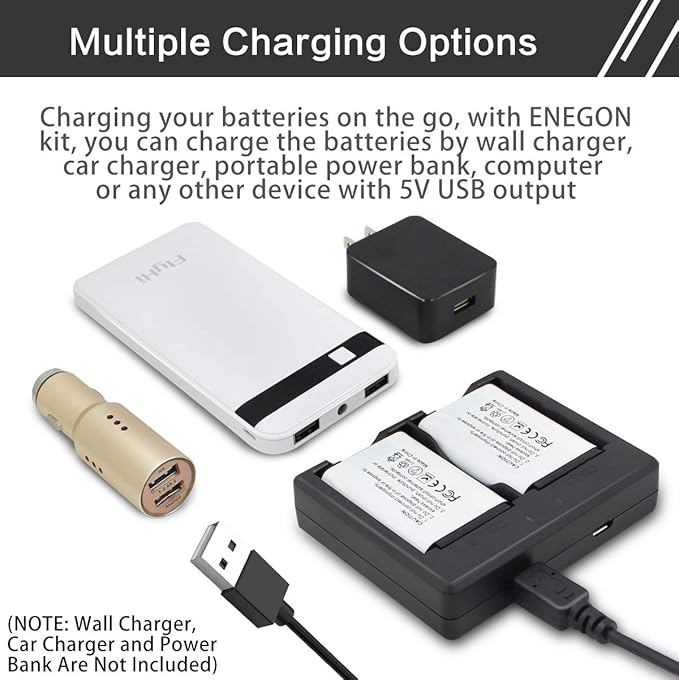 NP-BX1 ENEGON Battery (2-Pack) and Rapid Dual Charger for Sony NP-BX1 and Sony ZV-1, Cyber-Shot DSC-RX100, DSC-RX100 II/III/M4/M5/M6/M7/…£/…¤/…¥/…¦/VA, DSC-RX100M II, HDR-CX405
