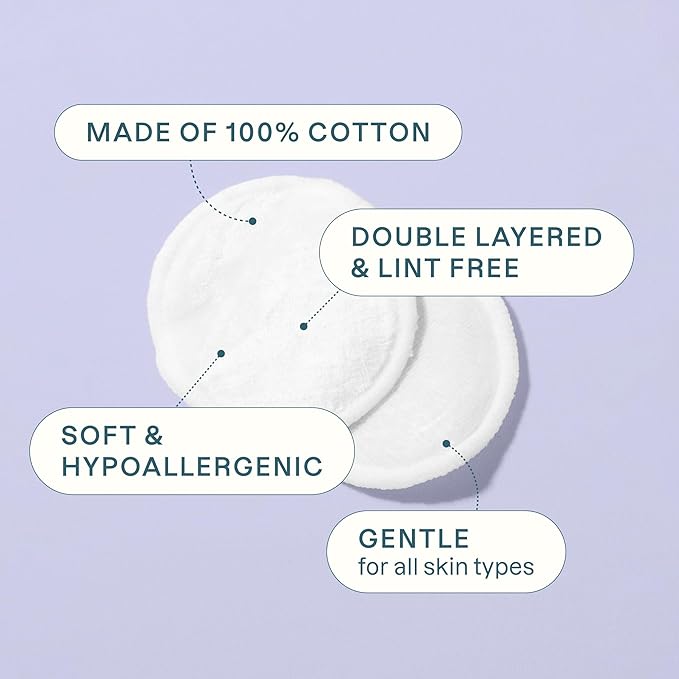 Cliganic Premium Cotton Rounds for Face (300 Count) - Makeup Remover Pads, Hypoallergenic, Lint-Free  100 Pure Cotton (Packaging May Vary)