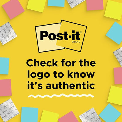 Post-it Notes, 3 in x 3 in, 18 Sticky Notes Pads, 100 Sheets per Pad, The Iconic Canary Yellow Note, School Supplies and O?ce Products