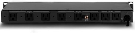 PMX-3300 Power Conditioner and Surge Sequencer 10 Protected Outlets and 3 Zones 15A with LED Voltmeter Display & Pullout Light Black