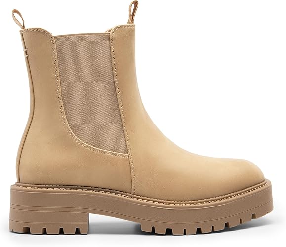 DREAM PAIRS Women's Chelsea Ankle Boots Fashion Low Heel Lug Sole Platform Fall Booties Shoes