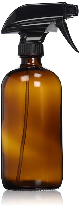 Sally's Organics 16oz Amber Glass Spray Bottle for Thieves Cleaner, Essential Oils, Cleaning Solutions  Plants - Refillable, Chemical-Resistant, with Adjustable Mist  Stream Sprayer