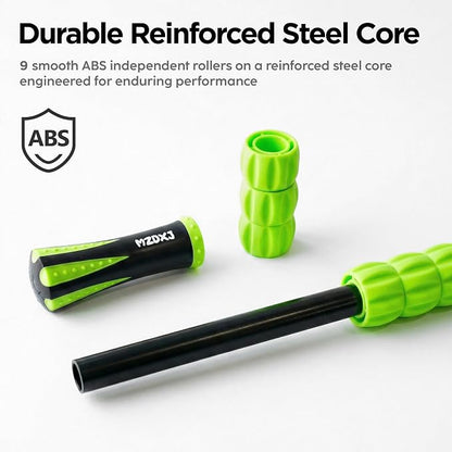 Muscle Roller & Massage Roller Stick for Athletes - Lymphatic Drainage Support, Relieves Muscle Soreness, Cramping & Tightness - Targets Legs, Arms, Back & Calves ?Green ?