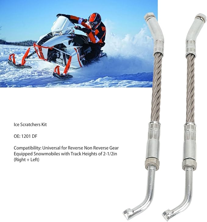 Yunir Ice Scratchers Kit, 1201 DF Universal Snowmobile Ice Scrapers Set for Snowmobiles, Recommend for Heights 2? 12in Right and Left