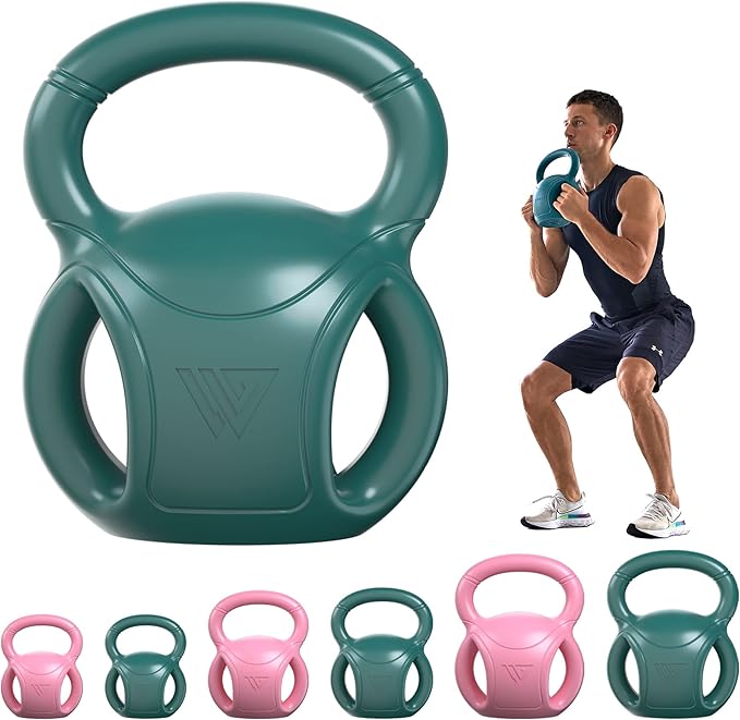 RUNWE 3 Handle Kettlebells Weight - Weight for Women Options 5, 10, 15 and 20 LB for Russian Twists AB Exercise, Weightlifting and Core Fitness Exercise Home Gym Single in Sold
