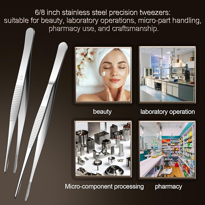 Aniso Long Tweezers, Stainless Steel, 10 inches