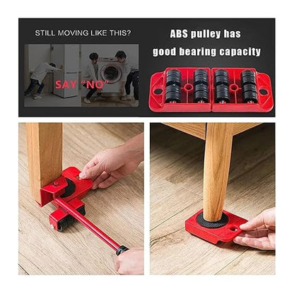 Heavy Furniture Casters Moves Furniture Tool Transport Shifter Moving Wheel(1pcs red Wheel)