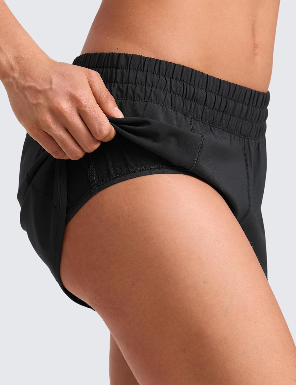 XXL, CRZ YOGA Low Waisted Running Shorts for Women 2.5" - Mesh Liner Quick Dry for Workout Sport Athletic with Zipper Pocket Black XXL