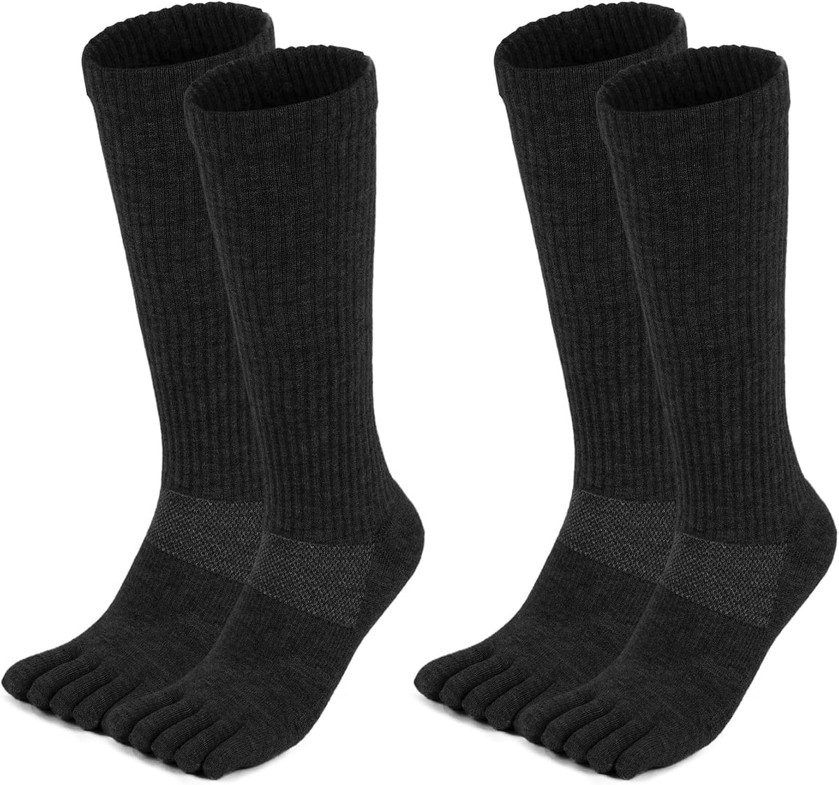 Merino Wool Toe Socks for Men&Women Hiking Cushion Five Finger Boot Socks Crew Length (1 Pairs)