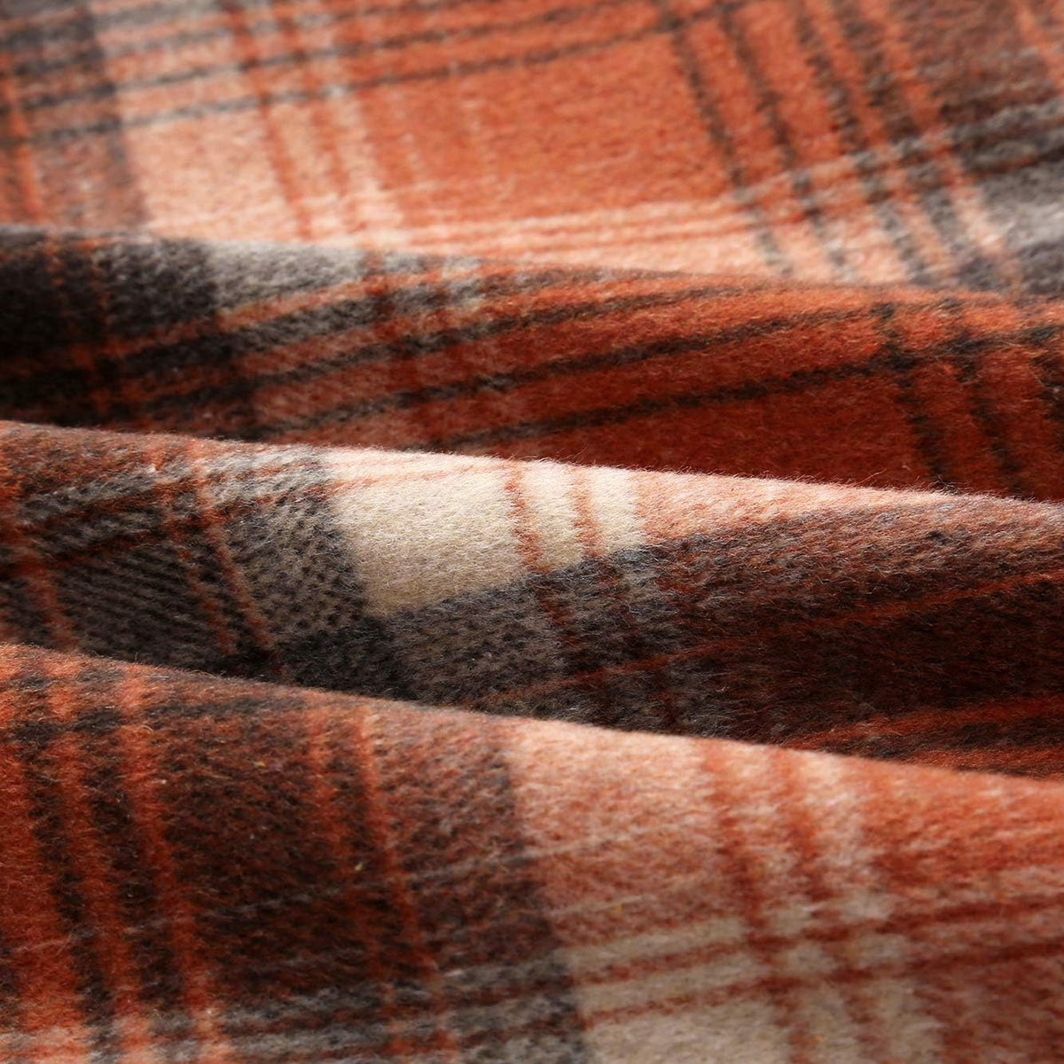 IDEALSANXUN Womens Plaid Wool Skirts Elastic Waist A-Line Pleated Tartan Long Skirts