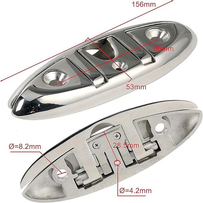 ISURE MARINE Boat Folding Cleat 6" Flip-up Heavy Dock Cleat Marine Grade 316 Stainless Steel