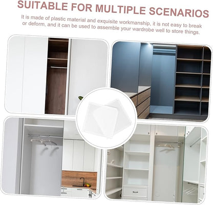 ABOOFAN 2 Pcs Portable Clothes Closet Plastic White Modular Wardrobe Accessories Heavy Duty Shelving Wardrobe Plastic Parts