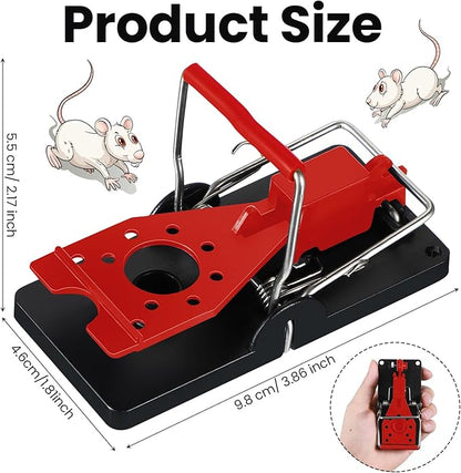 Qualirey 24 Pcs Plastic Mouse Rat Traps House Indoor Quick Effective Safe for Warehouse Garden Kitchen 3.86 x 1.81 x 2.17 Inch (Red)