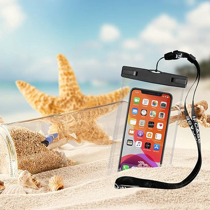 IFCASE Universal Waterproof Case, 2 Pack Large Phone Water Proof Dry Bag Pouch for iPhone 14 Pro Max, 13 12 11 XS XR 7 8 SE, Samsung Galaxy S23 S22 S21 S20 Plus, S23 Ultra 5G (PVC)