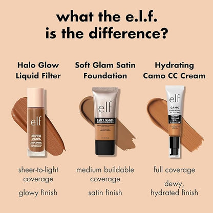 e.l.f. Soft Glam Foundation, Medium Coverage, Long-Lasting  Buildable Foundation For A Smooth, Satin Finish, Vegan  Cruelty-Free, 21 Light Neutral