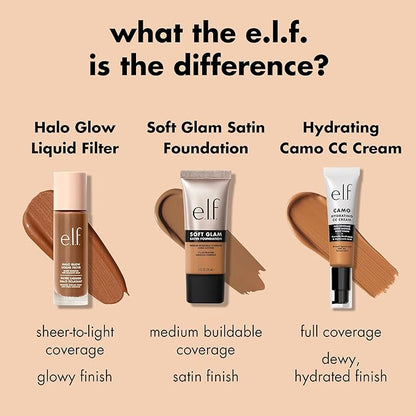 e.l.f. Soft Glam Foundation, Medium Coverage, Long-Lasting  Buildable Foundation For A Smooth, Satin Finish, Vegan  Cruelty-Free, 32 Medium Neutral