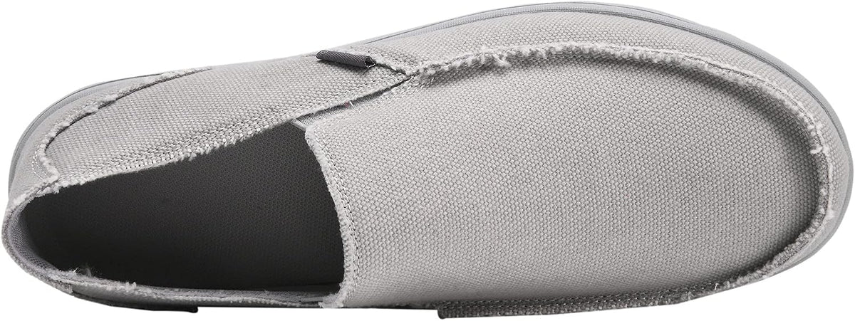 Mens Canvas Shoes Slip On Loafers Deck Shoes Walking Lightweight Causal Slip-ons