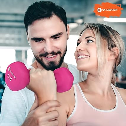 GYMENIST Pair of Dumbbells Set of 2 Soft Non Slip Grip Dumbbells Pair Covered with Neoprene