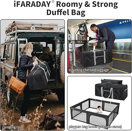 Foldable Duffle Bag for Travel - 30 inch / 75L Large Spare Travel Duffel Bag Lightweight with Trolley Sleeve - Black