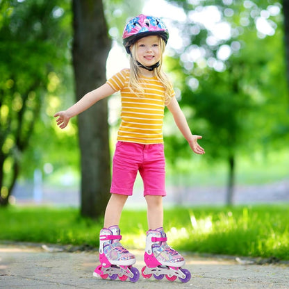 Girls Inline Skates for Kids Boys, Size 5-8 (L) Adjustable Butterfly Blades Skates with All Light up Wheels - Birthday Gift for Indoor Outdoor Sports