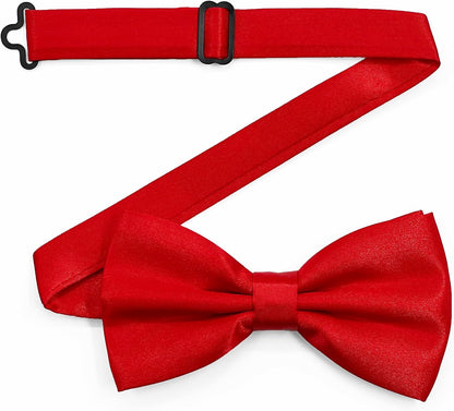 Men's Solid Pre-Tied Bow Tie Adjustable Formal Tuxedo Bowtie for Men Satin Neck Bow ties for Wedding Party Business