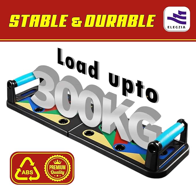 Push Up Board  Pushup Fitness Stand  Foldable Push Up Board for Men  Women  9-in-1 Multifunctional Exercise Board  Strength Training Home Workout System  Perfect Pushup board