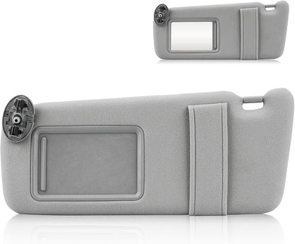 Left Driver Side Sun Visor Gray Without Sunroof for Toyota Camry 2007 2008 2009 2010 2011, Replace for 74320-06780-B0, 74320-33B81-B0
