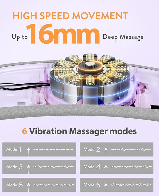 FSA HSA Eligible Heating Pad, Portable Cordless Menstrual Heating Pad with 6 Heat Levels and 6 Massage Modes, Heating Pad for Period Cramps, Back Pain 3s Fast Heating Gift for Women and Girl(Purple)