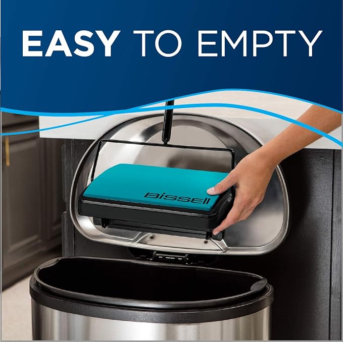 Bissell Easy Sweep Compact Carpet  Floor Sweeper, 2484A, Teal