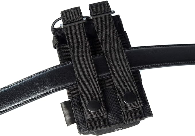 Tactical Molle Radio Holster Holder Case Military Heavy Duty Pouch Bag for Two Ways Walkie Talkies Adjustable Storage with 1 Pack Patch