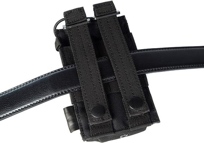 Tactical Molle Radio Holster Holder Case Military Heavy Duty Pouch Bag for Two Ways Walkie Talkies Adjustable Storage with 1 Pack Patch