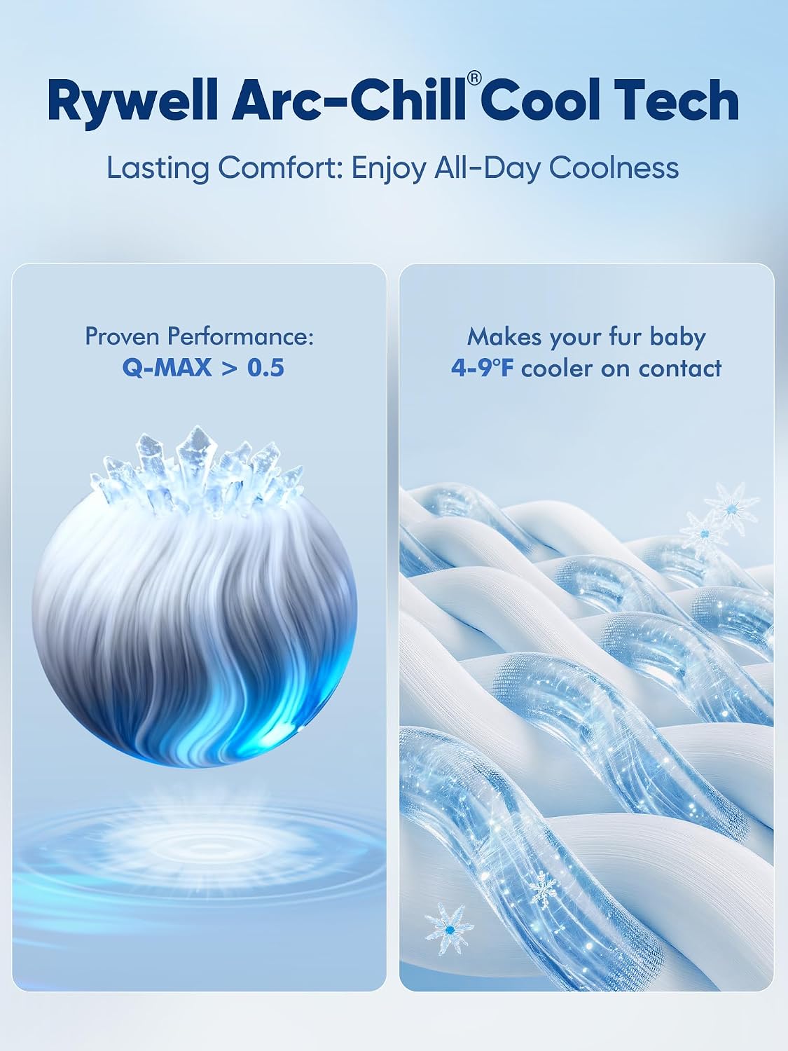 Dog Cooling Mat 2.0, Elegant Grey, 44"*32" Thick & Durable Cooling Mat for Extra Large Dogs, Extended Cooling with Waterproof & Color-Changing Arc-Chill Fiber (Q-Max>0.5), Ideal for Summer