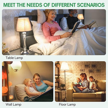 2 Pack Three Way Light Bulbs 50 100 150w, Daylight 5000K,Three Way A19, E26 Bulb,Perfect for Study Room Read