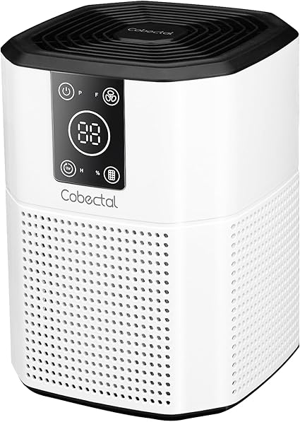 Air Purifiers for Home Bedroom, Quiet Air Purifiers with Sleep Mode, Portable Air Purifier with 4 Speed Control,9 Timers, Small Air Cleaner for Home,Office,Living Room, light white