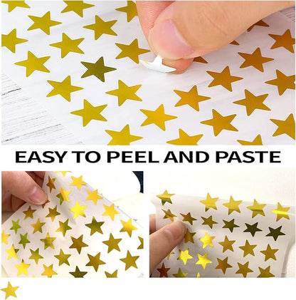 1080 Gold Star Stickers - Foil Star Stickers for Youngsters, DIY & Office Decoration, Student Planner & Classroom Teacher Supplies