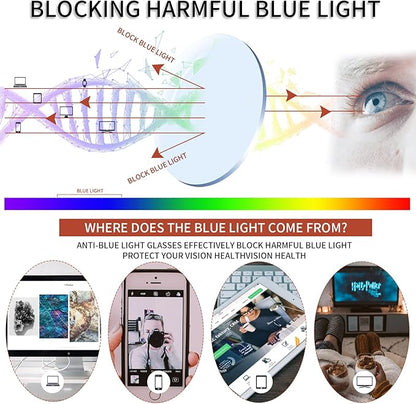 Reading Glasses for WomenMen Blue Light Blocking, Computer Readers Anti Eye Strain Blocker Eyeglasses 6 Packs