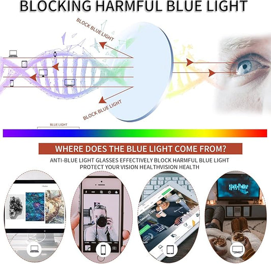 Reading Glasses for WomenMen Blue Light Blocking, Computer Readers Anti Eye Strain Blocker Eyeglasses 6 Packs