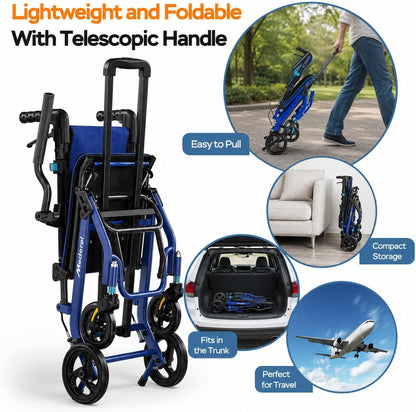Medorol Lightweight Foldable Transport Wheelchair