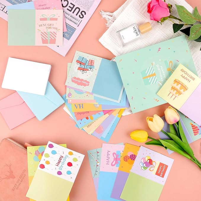 Birthday Cards Bulk - 30 PCS Unique Happy Birthday Gift Cards for Kids with Envelopes  Stickers, Birthday Greeting Cards For Women  Men, 30 Designs Gift Cards Birthday for Office, Family, Kids, Friends
