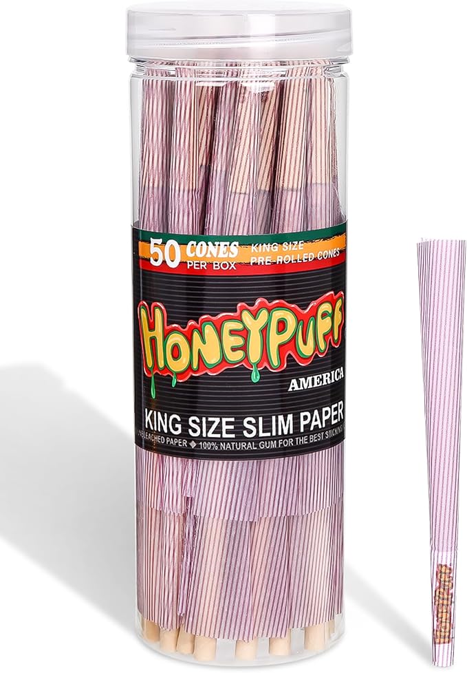 Purple Pre Rolled Cones, 50 Pack King Size Preroll Cones Rolling Papers With Filter Tips