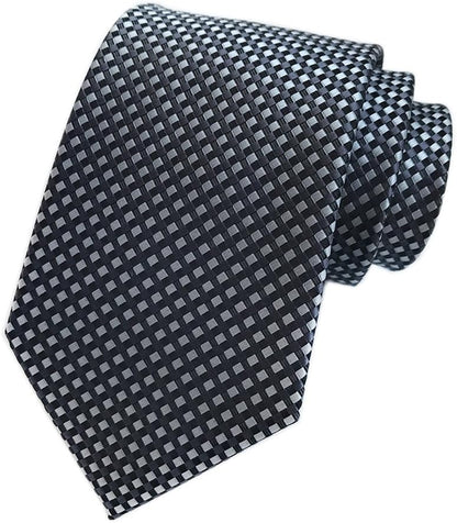 Secdtie Men's Classic Plaids Jacquard Woven Silk Tie Formal Party Suit Necktie