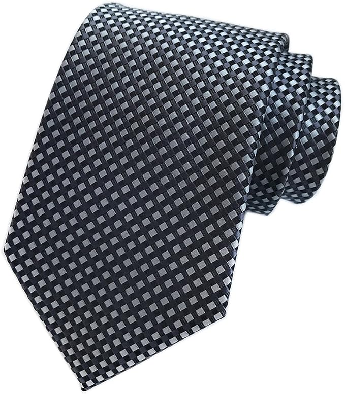 Secdtie Men's Classic Plaids Jacquard Woven Silk Tie Formal Party Suit Necktie