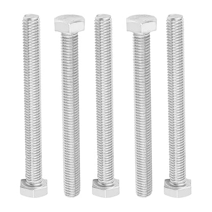 MroMax 5Pcs M8 x 80mm Hex Head Screws Bolts, 304 Stainless Steel 18-8, Fully Threaded, External Hex Drive, for Mounting Chair, Handles, Rail, Pump, Wheels, Antenna Parts, Boat and Plastic Bumpers