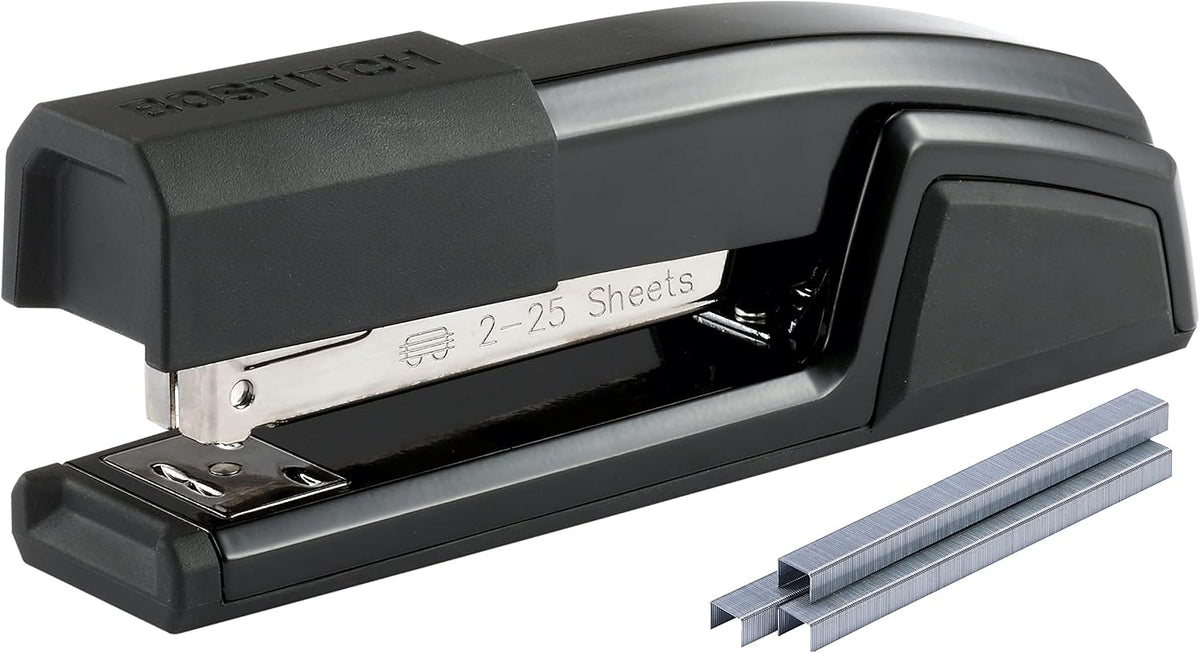 Bostitch Office Epic Metal 3 in 1 Stapler, 25 Sheet Capacity, Includes 210 Staples in Staple Storage Compartment & Integrated Remover