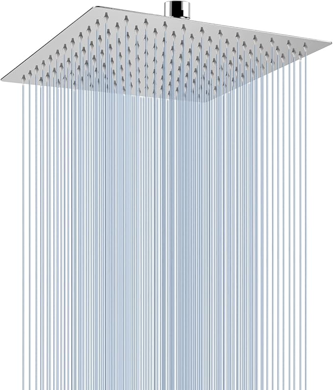 Voolan Rain Shower head, High Pressure Shower Head Made of 304 Stainless Steel, Relaxed Shower Experience Even at Low Water Flow and Pressure (10" Chrome)