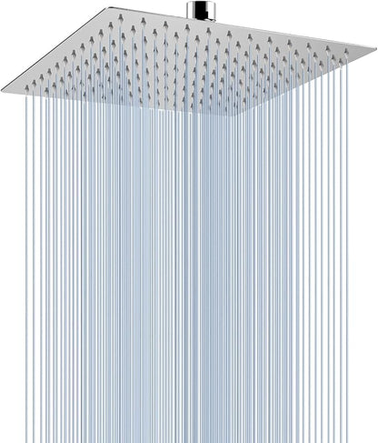 Voolan Rain Shower head, High Pressure Shower Head Made of 304 Stainless Steel, Relaxed Shower Experience Even at Low Water Flow and Pressure (10" Chrome)