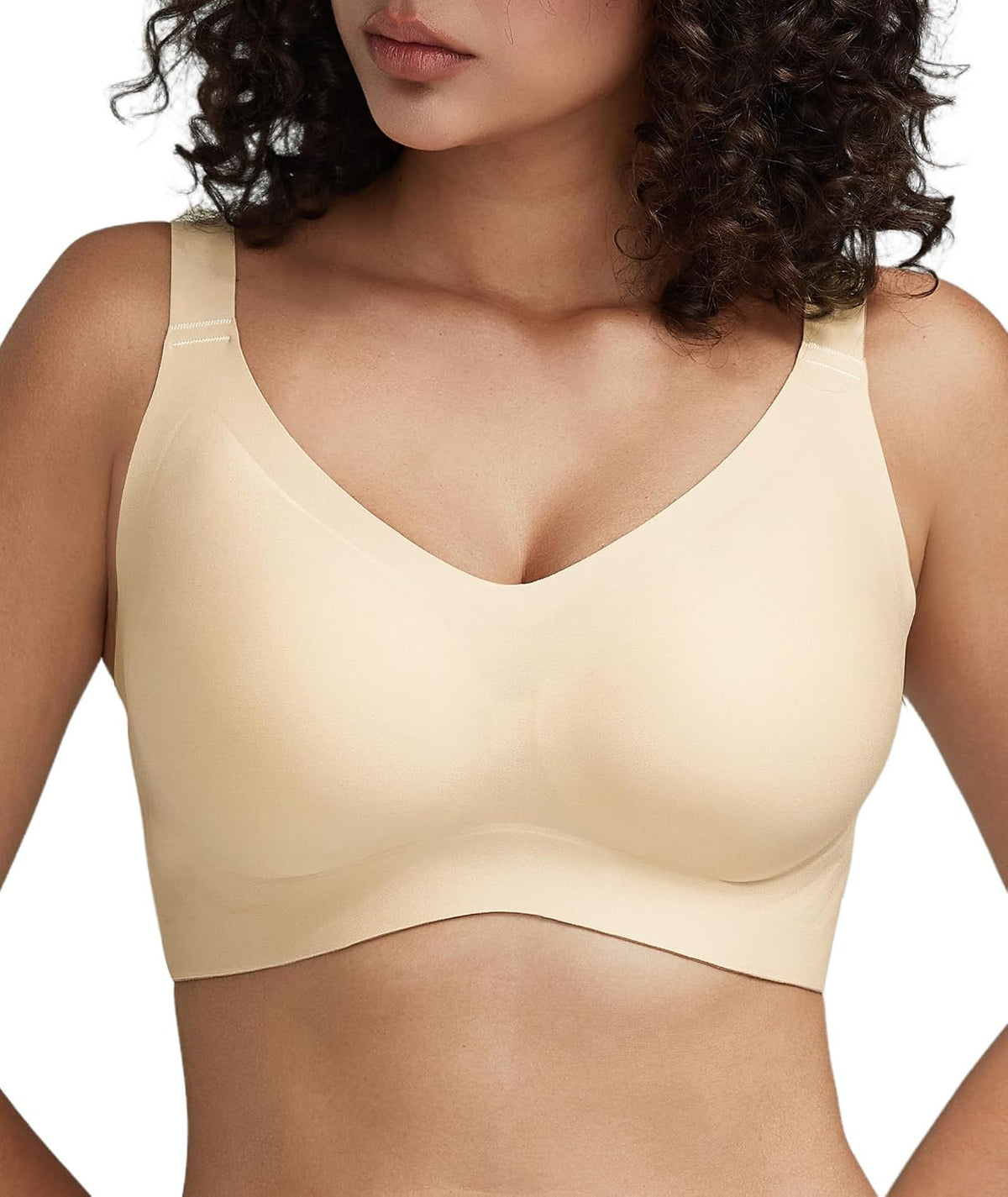 Women's Minimizer Bra No Underwire Full Coverage Wireless Jelly Bra Plus Size Seamless T-Shirt Bra