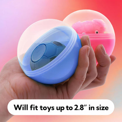 Vending Machine Capsules - 2" Empty BLUE Plastic Capsules - Toy Capsule - 10 Round Large Easter Eggs - Bath Bombs Molds - Party Favors Pinata Stuffers DIY Craft Supplies
