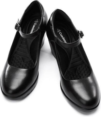 New But Not In Original Box. Cusolemore Mary Jane Heels with Arch Support, Closed Round Toe Chunky Pumps for Women, Comfortable Block Heel Dress Shoes.